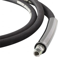 Value Collection - 1/4" Inside Diam x 3/8 NPT 10' Hydraulic Pump Hose - 10,000 psi, 3/8 NPTF Male Opposite End, Rubber - Exact Tooling