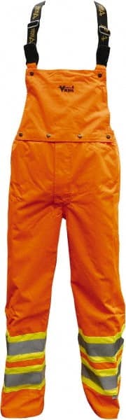 Viking - Size L, High Visibility Orange, Rain, Wind Resistant Bib Overall - No Pockets - Exact Tooling