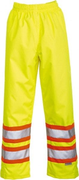 Viking - Size 2XL, High Visibility Lime, Rain, Wind Resistant Pants - No Pockets - Exact Tooling