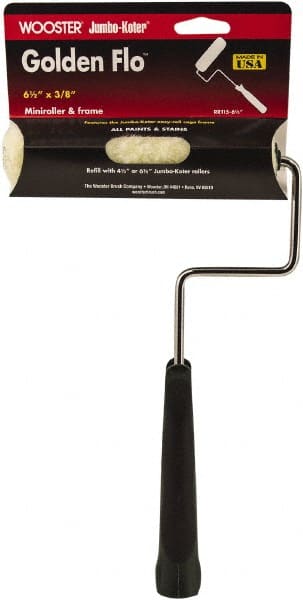 Wooster Brush - 11" Long, 3/8" Nap, Mini Knit - 6-1/2" Wide, Steel Frame, Includes Roller Cover & Frame - Exact Tooling