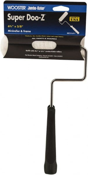 Wooster Brush - 11" Long, 3/8" Nap, Mini Woven - 6-1/2" Wide, Steel Frame, Includes Roller Cover & Frame - Exact Tooling