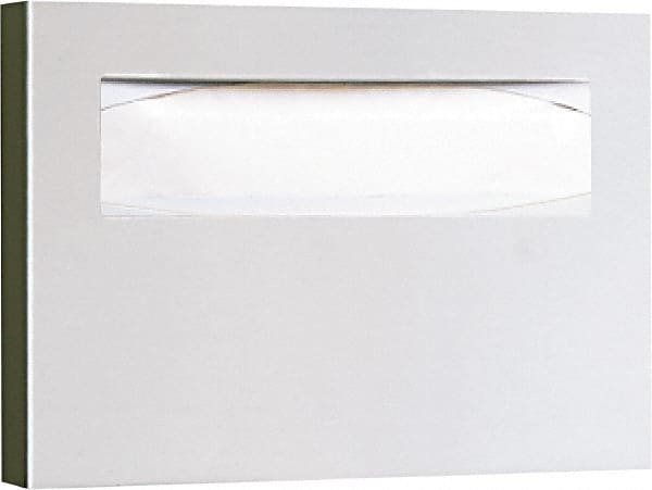 Bobrick - 250 Capacity Satin Stainless Steel Finish Stainless Steel Toilet Seat Cover Dispenser - 11" High x 15-3/4" Wide 2" Deep, Holds 2 Half Fold Sleeves - Exact Tooling
