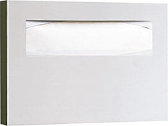 Bobrick - 250 Capacity Satin Stainless Steel Finish Stainless Steel Toilet Seat Cover Dispenser - 11" High x 15-3/4" Wide 2" Deep, Holds 2 Half Fold Sleeves - Exact Tooling
