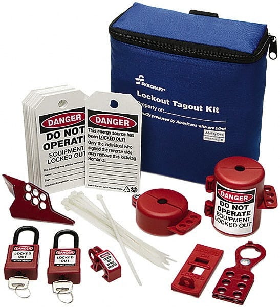 Ability One - 29 Piece Electrical & Valve Lockout Kit - Keyed Differently, Comes in Carrying Case - Exact Tooling