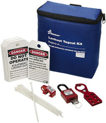 Ability One - 24 Piece Lockout Tagout Kit - Keyed Differently, Comes in Carrying Case - Exact Tooling