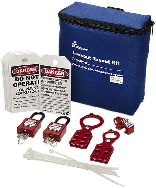 Ability One - 26 Piece Lockout Tagout Kit - Keyed Differently, Comes in Carrying Case - Exact Tooling
