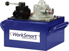 Value Collection - 10,000 psi Air-Hydraulic Pump & Jack - 3 Gal Oil Capacity, Manual Valve, Use with Double Acting Cylinders, Advance, Hold & Retract - Exact Tooling