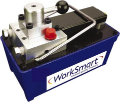 Value Collection - 10,000 psi Air-Hydraulic Pump & Jack - 91.5 Cu In Oil Capacity, Use with Double Acting Cylinders, Advance, Hold & Retract - Exact Tooling