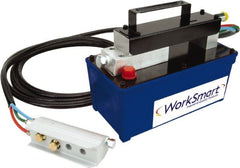 Value Collection - 10,000 psi Air-Hydraulic Pump & Jack - 91.5 Cu In Oil Capacity, Use with Single Acting Cylinders, Advance, Hold & Retract - Exact Tooling