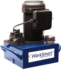 Value Collection - 10,000 psi Electric Hydraulic Pump & Jack - 2 Gal Oil Capacity, 3-Way, 3 Position Valve, Use with Single Acting Cylinders, Advance, Hold & Retract - Exact Tooling