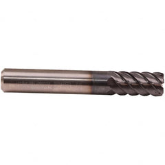 Emuge - 16mm Diam, 32mm LOC, 8 Flute Solid Carbide Roughing & Finishing End Mill - TiAlN Finish, 92mm OAL, 16mm Shank Diam, Cylindrical Shank, 50° Helix, Long Length - Exact Tooling