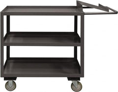 Durham - 1,200 Lb Capacity, 24" Wide x 36" Long x 37-5/8" High Order Picking Cart - 3 Shelf, Steel, 2 Rigid/2 Swivel Casters - Exact Tooling