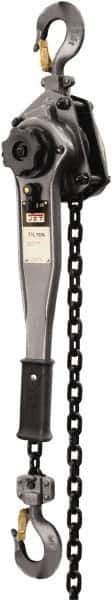 Jet - 3,000 Lb Lifting Capacity, 15' Lift Height, Lever Hoist - Made from Chain, 49 Lb Avg Pull to Lift Rated Load - Exact Tooling