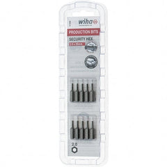Wiha - 2mm Hex Screwdriver Bit - 1/4" Drive, 1" OAL - Exact Tooling
