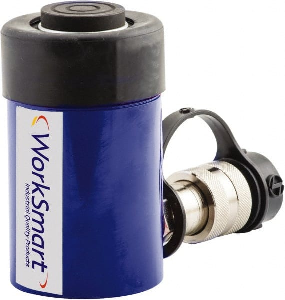 Value Collection - 15 Ton, 0.98" Stroke, 3.07 Cu In Oil Capacity, Portable Hydraulic Single Acting Cylinder - 3.14 Sq In Effective Area, 4.88" Lowered Ht., 5.86" Max Ht., 2" Cyl Bore Diam, 1.63" Plunger Rod Diam, 10,000 Max psi - Exact Tooling