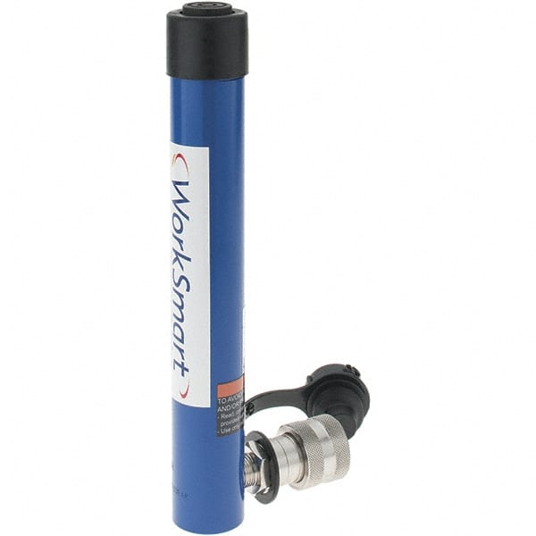 Value Collection - 5 Ton, 7.09" Stroke, 7.09 Cu In Oil Capacity, Portable Hydraulic Single Acting Cylinder - 1 Sq In Effective Area, 10.71" Lowered Ht., 17.8" Max Ht., 1.13" Cyl Bore Diam, 1" Plunger Rod Diam, 10,000 Max psi - Exact Tooling