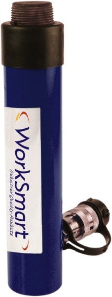 Value Collection - 10 Ton, 5.95" Stroke, 13.33 Cu In Oil Capacity, Portable Hydraulic Threaded Cylinder - 2.24 Sq In Effective Area, 11.46" Lowered Ht., 17.41" Max Ht., 1.49" Plunger Rod Diam, 10,000 Max psi - Exact Tooling