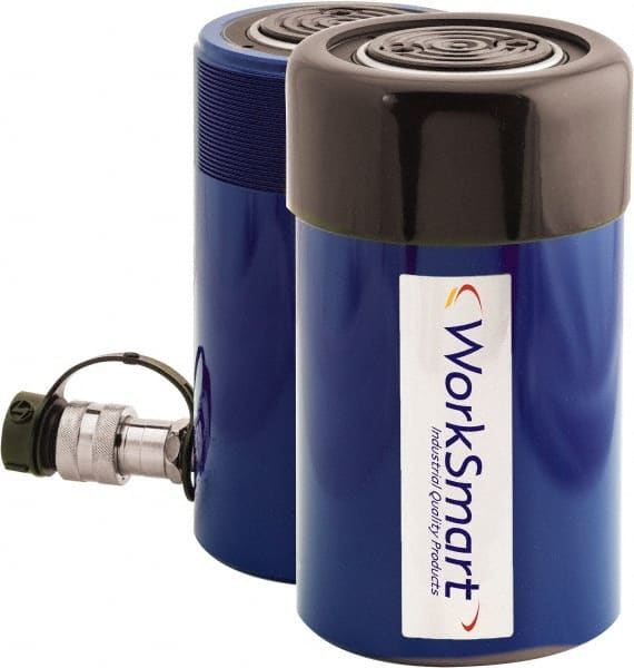 Value Collection - 55 Ton, 4.06" Stroke, 44.57 Cu In Oil Capacity, Portable Hydraulic Single Acting Cylinder - 10.98 Sq In Effective Area, 8.94" Lowered Ht., 13" Max Ht., 3.74" Cyl Bore Diam, 3.15" Plunger Rod Diam, 10,000 Max psi - Exact Tooling