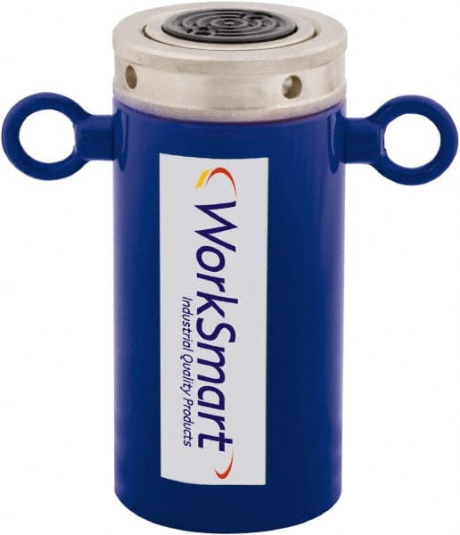 Value Collection - 55 Ton, 5.91" Stroke, 64.9 Cu In Oil Capacity, Portable Hydraulic Lock Nut Cylinder - 10.99 Sq In Effective Area, 10.4" Lowered Ht., 16.3" Max Ht., 3.7" Cyl Bore Diam, 10,000 Max psi - Exact Tooling