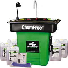 CRC - Free Standing Water-Based Parts Washer - 25 Gal Max Operating Capacity, HDPE Tank, 42" High x 47" Long x 38" Wide, 110 Input Volts - Exact Tooling