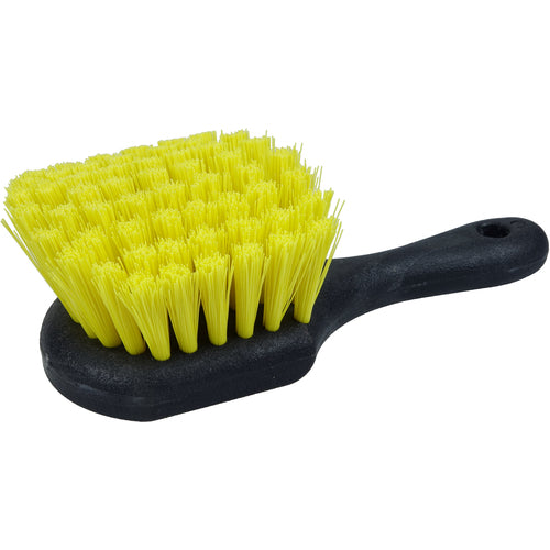 8″ - Utility Scrub Brush, Recycled PET Fill, Short Handle, Foam Block - Exact Tooling