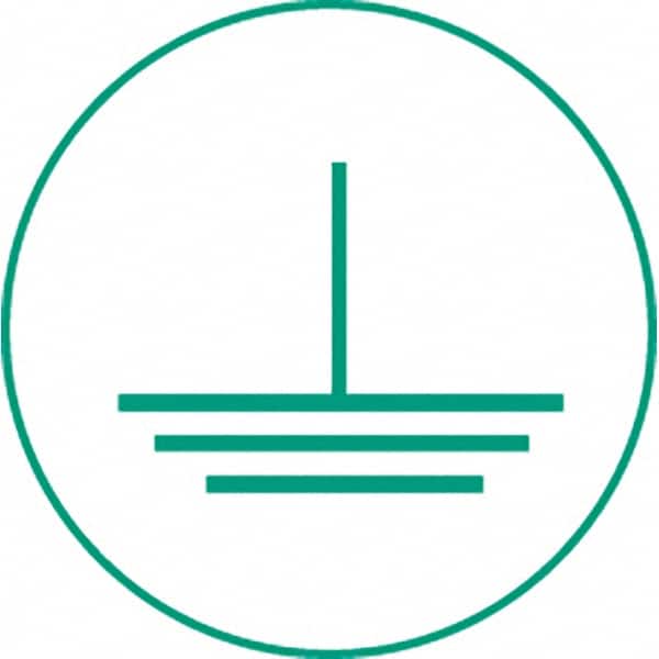 Panduit - ISO Label - Legend: Ground Symbol (ISO 3864), Green & White, 3/4" Long x 3/4" High, Laminated Finish - Exact Tooling