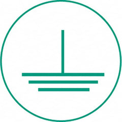 Panduit - ISO Label - Legend: Ground Symbol (ISO 3864), Green & White, 3/4" Long x 3/4" High, Laminated Finish - Exact Tooling