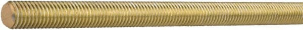 Value Collection - 7/16-14 UNC (Coarse), 6' Long, Stainless Steel General Purpose Threaded Rod - Yellow Zinc-Plated Finish, Right Hand Thread - Exact Tooling