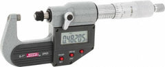 SPI - 0 to 1" Range, 0.00005" Resolution, Standard Throat IP65 Electronic Outside Micrometer - 0.0001" Accuracy, Ratchet Stop Thimble, Carbide-Tipped Face, LR44 Battery, Includes NIST Traceable Certification of Inspection - Exact Tooling