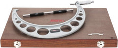 SPI - 9 to 10" Range, 0.0001" Graduation, Mechanical Outside Micrometer - Ratchet Stop Thimble, 5.6" Throat Depth, Accurate to 0.0003" - Exact Tooling