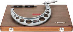 SPI - 7 to 8" Range, 0.0001" Graduation, Mechanical Outside Micrometer - Ratchet Stop Thimble, 4.61" Throat Depth, Accurate to 0.0002" - Exact Tooling