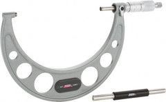 SPI - 5 to 6" Range, 0.0001" Graduation, Mechanical Outside Micrometer - Ratchet Stop Thimble, 3.35" Throat Depth, Accurate to 0.0002" - Exact Tooling