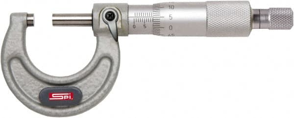 SPI - 10 to 11" Range, 0.0001" Graduation, Mechanical Outside Micrometer - Ratchet Stop Thimble, 6.11" Throat Depth, Accurate to 0.0003" - Exact Tooling