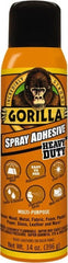 Gorilla Glue - 14 oz Aerosol Clear Spray Adhesive - High Tack, 131°F Heat Resistance, High Strength Bond, Flammable - Exact Tooling