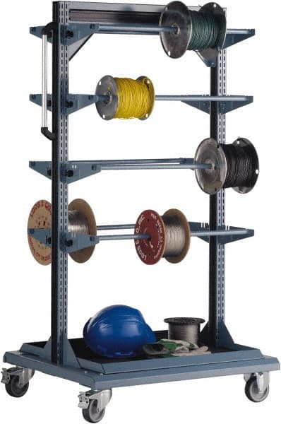 Rousseau Metal - 32" Wide x 59-1/8" High x 27" Deep, Mobile Equipment Stand - 1,200 Lb Capacity - Exact Tooling