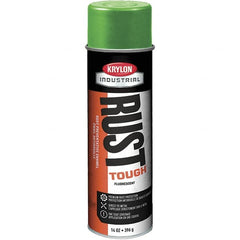 Krylon - Green, 15 oz Net Fill, Fluorescent, Acrylic Enamel Spray Paint - 15 to 20 Sq Ft per Can, 20 oz Container - Exact Tooling