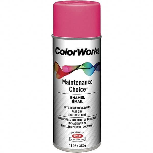 Krylon - Zinger Pink, 11 oz Net Fill, Gloss, Enamel Spray Paint - 15 to 18 Sq Ft per Can, 16 oz Container - Exact Tooling