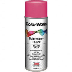 Krylon - Zinger Pink, 11 oz Net Fill, Gloss, Enamel Spray Paint - 15 to 18 Sq Ft per Can, 16 oz Container - Exact Tooling