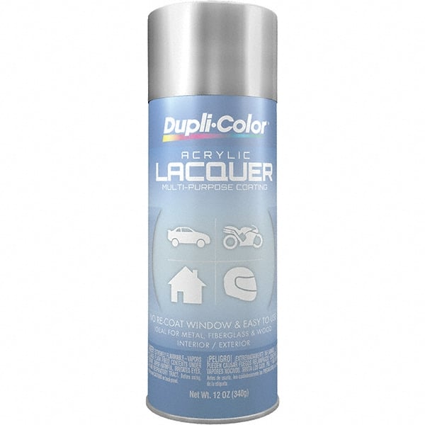 Dupli-Color - Silver Metallic, Metallic, Lacquer Spray Paint - 12 to 14 Sq Ft per Can, 12 oz Container - Exact Tooling