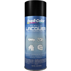 Dupli-Color - Black, Flat, Lacquer Spray Paint - 12 to 14 Sq Ft per Can, 12 oz Container - Exact Tooling