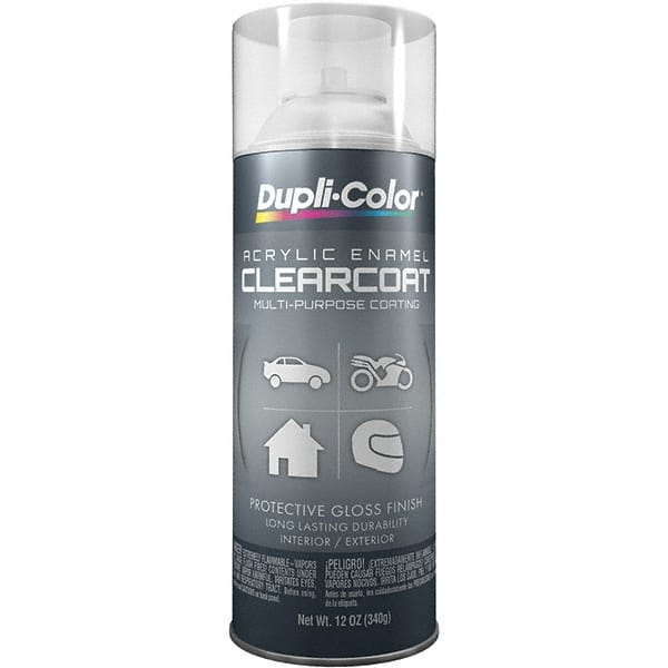 Dupli-Color - Crystal Clear, Flat, Acrylic Enamel Spray Paint - 12 to 14 Sq Ft per Can, 12 oz Container - Exact Tooling