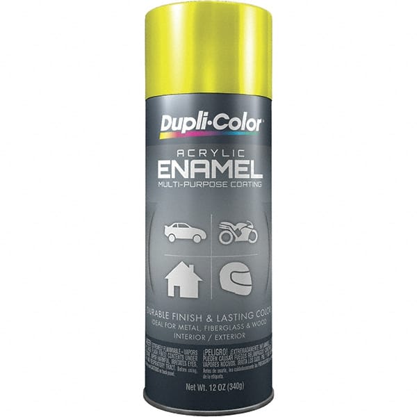 Dupli-Color - Chrome Yellow, Metallic, Acrylic Enamel Spray Paint - 12 to 14 Sq Ft per Can, 12 oz Container - Exact Tooling