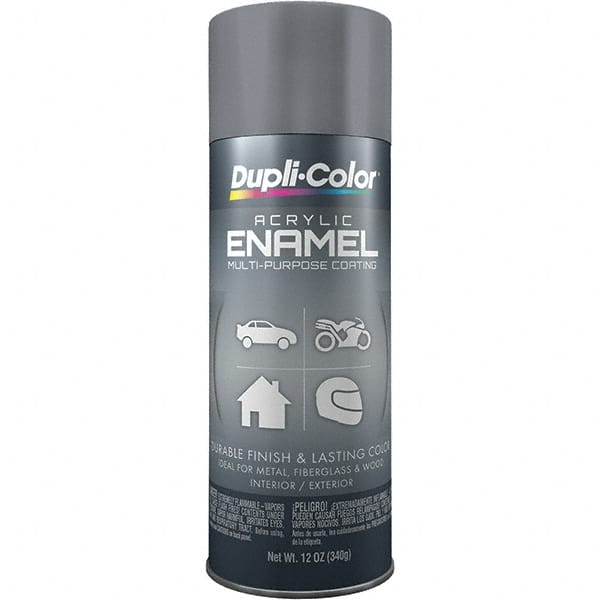 Dupli-Color - Machinery Gray, Gloss, Acrylic Enamel Spray Paint - 12 to 14 Sq Ft per Can, 12 oz Container - Exact Tooling