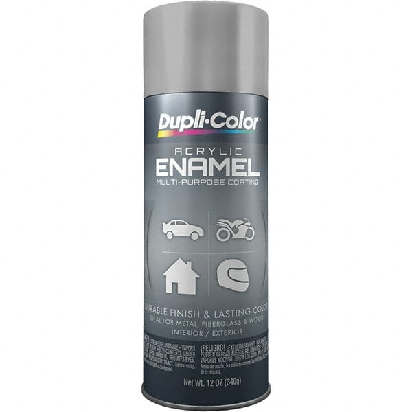 Dupli-Color - Medium Gray, Gloss, Acrylic Enamel Spray Paint - 12 to 14 Sq Ft per Can, 12 oz Container - Exact Tooling