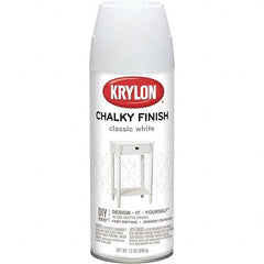 Krylon - White, Flat, Aerosol Spray Paint - 15 to 20 Sq Ft per Can, 12 oz Container - Exact Tooling