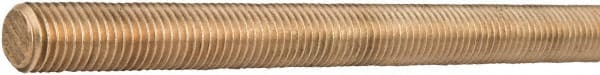 Made in USA - 3/8-16 UNC (Coarse), 6' Long, Bronze General Purpose Threaded Rod - Uncoated, Right Hand Thread - Exact Tooling