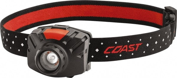 Coast Cutlery - White LED Bulb, 405 Lumens, Hands-free Flashlight - Black, Red Plastic Body, 3 AAA Batteries Included - Exact Tooling