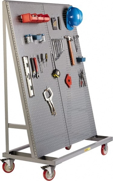 Little Giant - 48" Wide x 60" High x 24" Deep, Mobile Pegboard A-Frame - 1,200 Lb Capacity - Exact Tooling