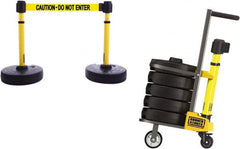 Banner Stakes - 42-5/16" High Plastic Pedestrian Barrier - 15' Long Rope - Exact Tooling