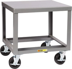 Little Giant - Heavy Duty Mobile Machine Table - Steel, Fixed Leg, Gray, 36" Long x 30" Deep x 30" High - Exact Tooling